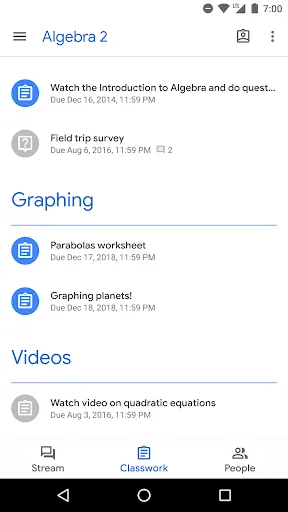 Google Classroom screenshot 4