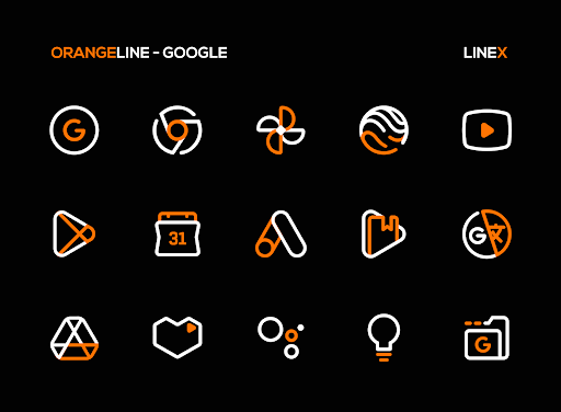 OrangeLine IconPack : LineX screenshot 5