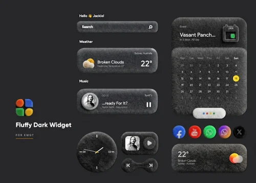 Fluffy Dark Widget screenshot 5