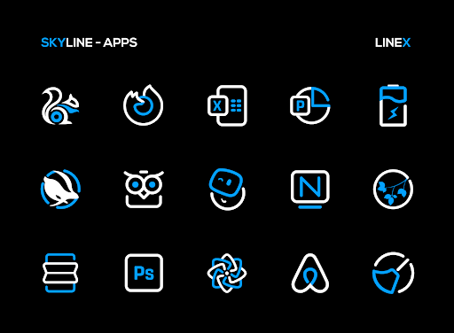 SkyLine Icon Pack: LineX Blue screenshot 6