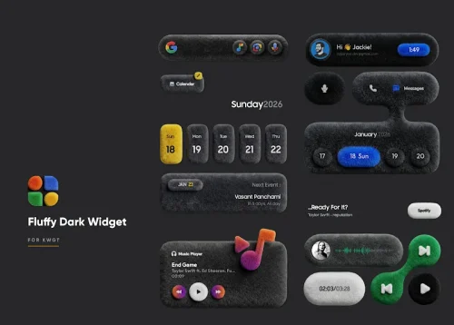 Fluffy Dark Widget screenshot 6