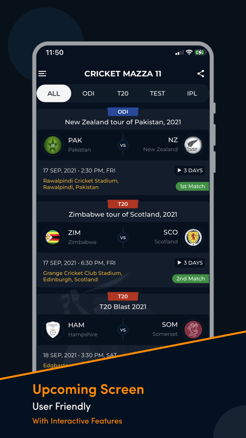 Cricket Mazza 11 Live Line screenshot 7