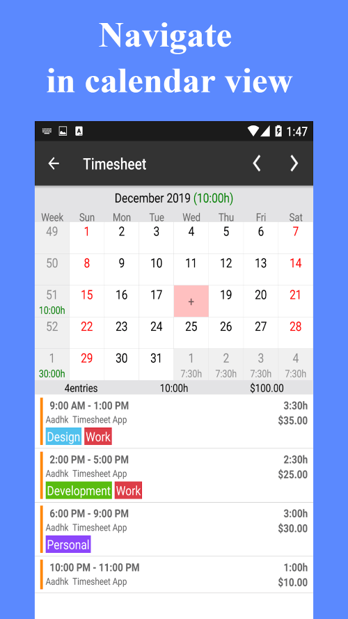 Timesheet – Work Hours Tracker screenshot 7