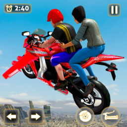 Táxi de Motocicleta Voadora Dirigindo