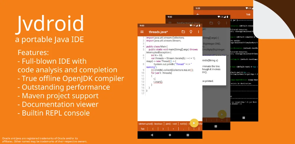 Jvdroid – IDE for Java screenshot 1