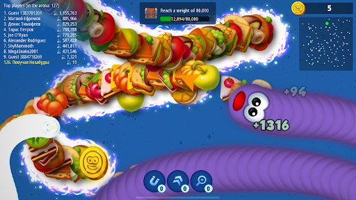 Worms Zone MOD screenshot 1