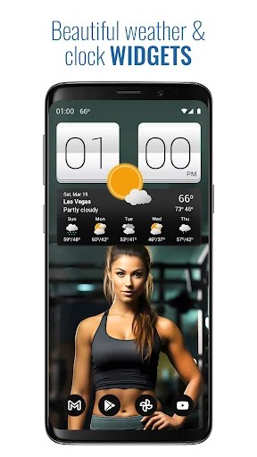 Sense V2 Flip Clock & Weather MOD screenshot 1