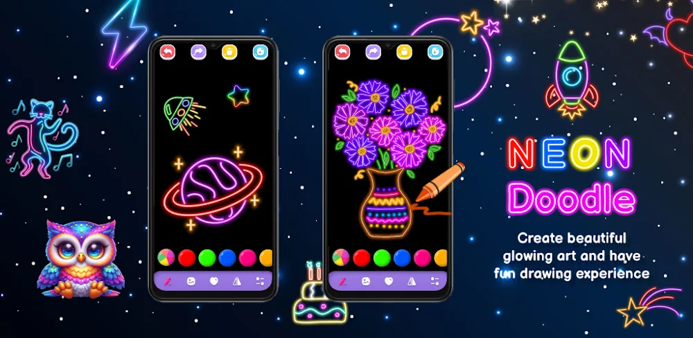 Magic Doodle Art – Neon Glow (Neon Doodle) screenshot 1