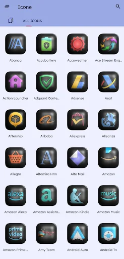 Glossy Dark 3D – Icon Pack screenshot 1