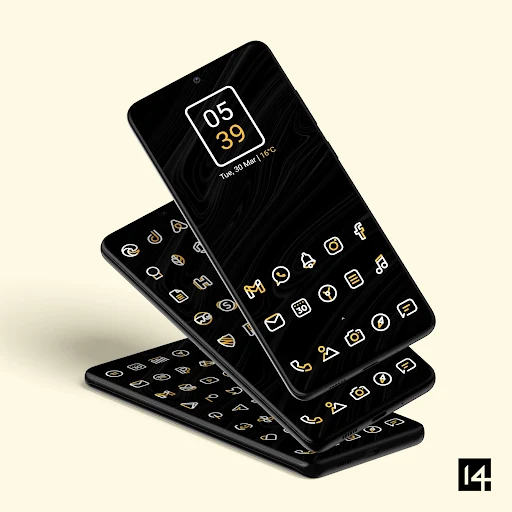 Aline Yellow: linear icon pack screenshot 1