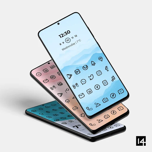 Aline Black: linear icon pack screenshot 1