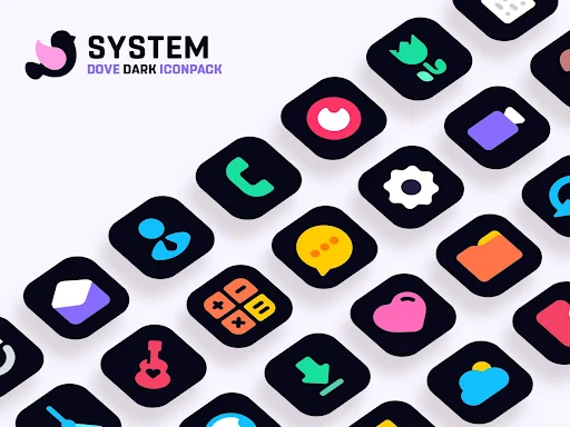 Dove Dark : Icon Pack screenshot 1