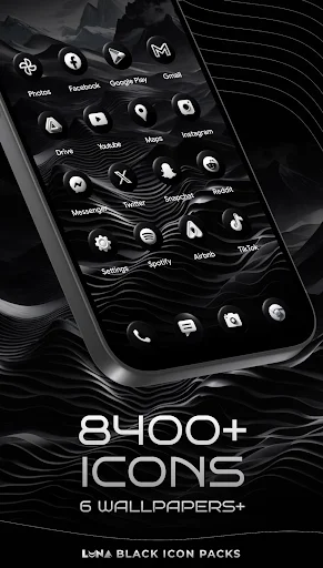Luna Black Icon Pack screenshot 1