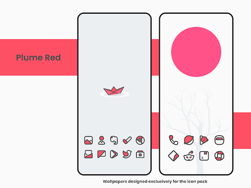 Plume Red – Icon Pack screenshot 1