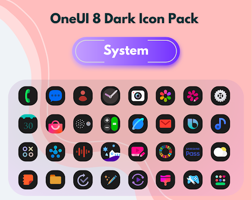 OneUI 8 Dark Icon Pack screenshot 1