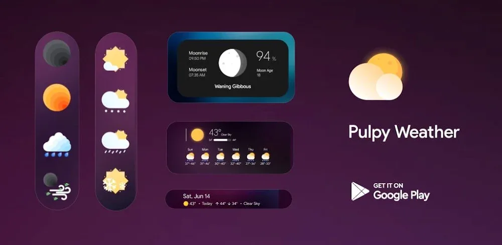 Pulpy Weather – Kwgt/Klwp/Klck screenshot 1