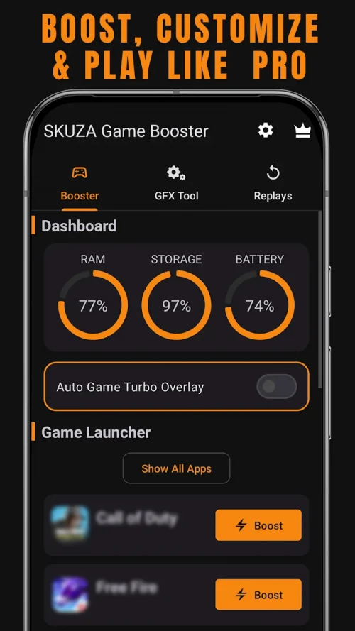 SKUZA Game Booster & GFX Tool screenshot 2