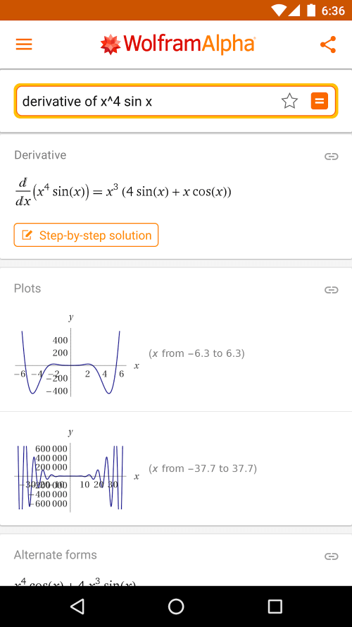 WolframAlpha screenshot 2