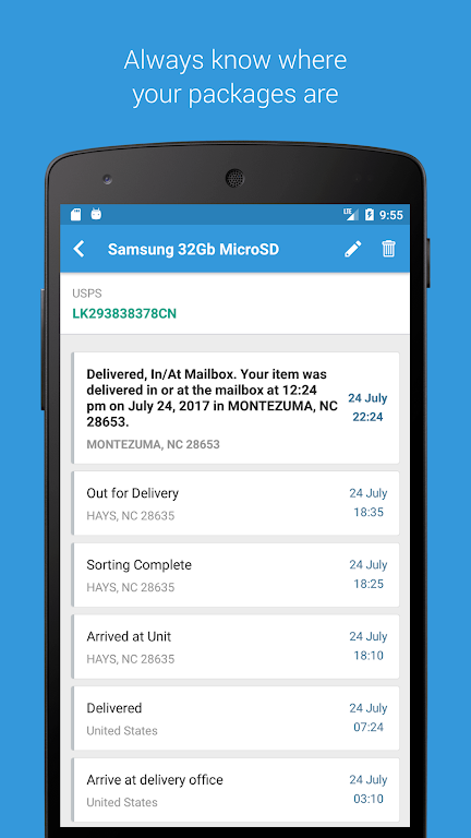 Parcels screenshot 2