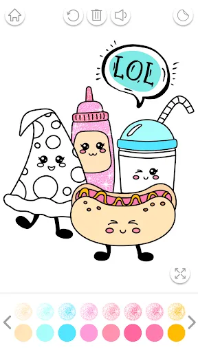 Kawaii Coloring Book Glitter screenshot 2