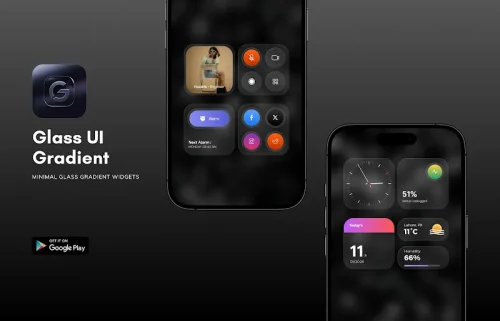 Glass UI Gradient KWGT screenshot 2