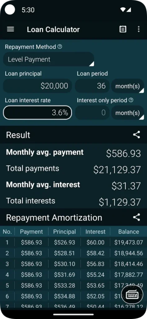 Loan Calculator screenshot 2