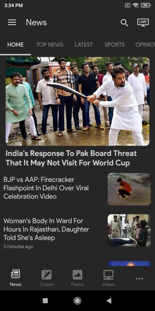 NDTV News screenshot 2
