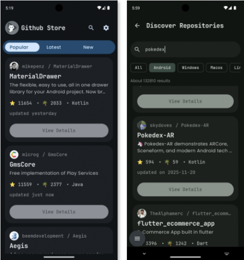 GitHub Store screenshot 2