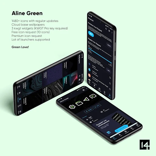Aline Green: linear icon pack screenshot 2