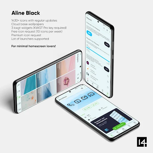 Aline Black: linear icon pack screenshot 2