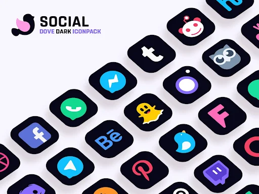 Dove Dark : Icon Pack screenshot 2