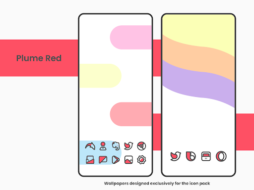 Plume Red – Icon Pack screenshot 2