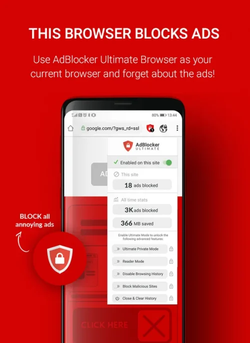 AdBlocker Ultimate Browser screenshot 2