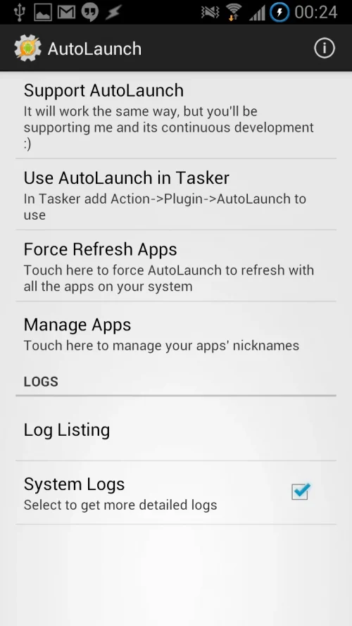 AutoLaunch screenshot 2