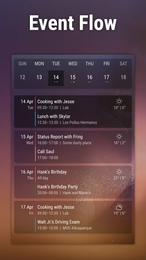 Event Flow Calendar Widget MOD screenshot 2