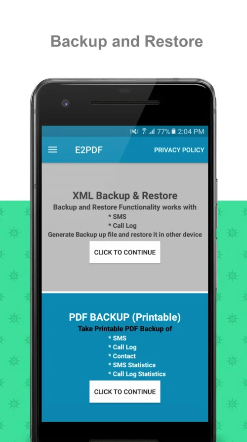 E2PDF SMS Call Backup Restore MOD screenshot 2