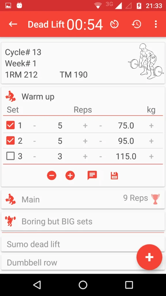 Wendler 5/3/1 log (Five3One) screenshot 3