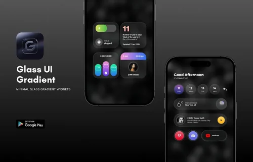 Glass UI Gradient KWGT screenshot 3