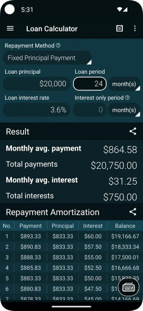 Loan Calculator screenshot 3