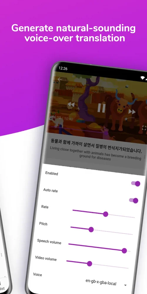 Translate subtitles for videos (Lingvotube) screenshot 3