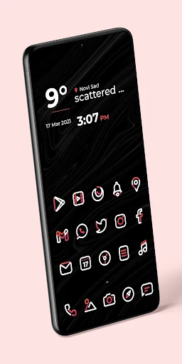 Aline Red: linear icon pack screenshot 3