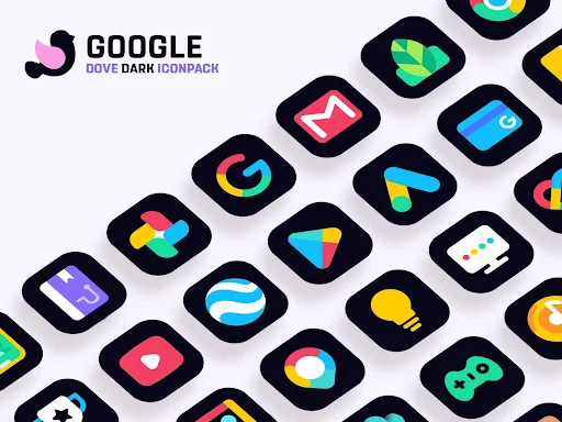 Dove Dark : Icon Pack screenshot 3