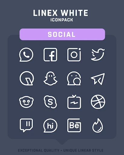 LineX White Icon Pack screenshot 4