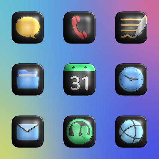 Glossy Dark 3D – Icon Pack screenshot 4