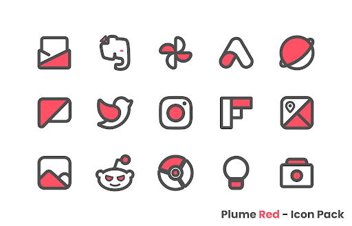 Plume Red – Icon Pack screenshot 4