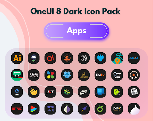 OneUI 8 Dark Icon Pack screenshot 4
