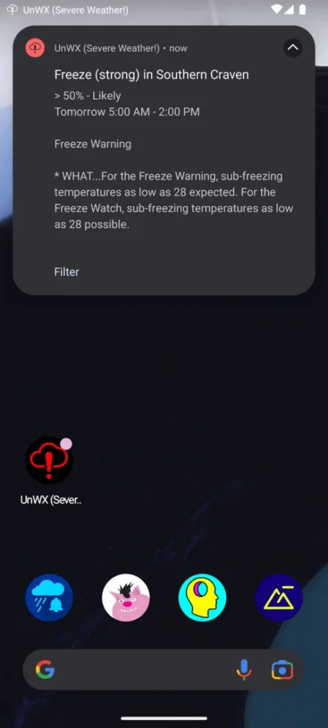 UnWX (Severe Weather Alerts) MOD screenshot 4