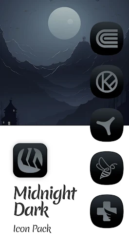 Midnight Dark – Icon Pack screenshot 5