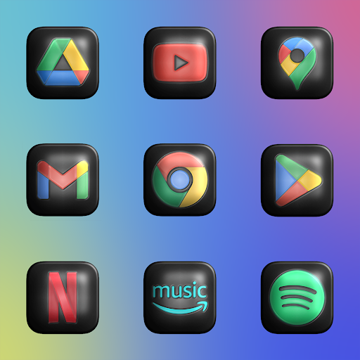 Glossy Dark 3D – Icon Pack screenshot 5