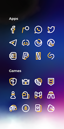 Aline Yellow: linear icon pack screenshot 5